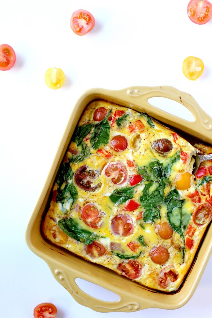 DAIRY FREE FRITTATA WITH HEIRLOOM TOMATOES