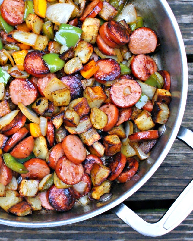 KIELBASA, PEPPER, ONION AND POTATO HASH