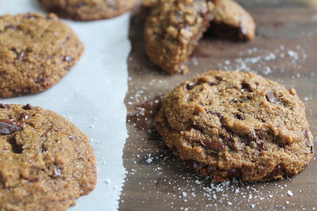 PALEO SALTED PEANUT BUTTER CHOCOLATE CHIP COOKIES