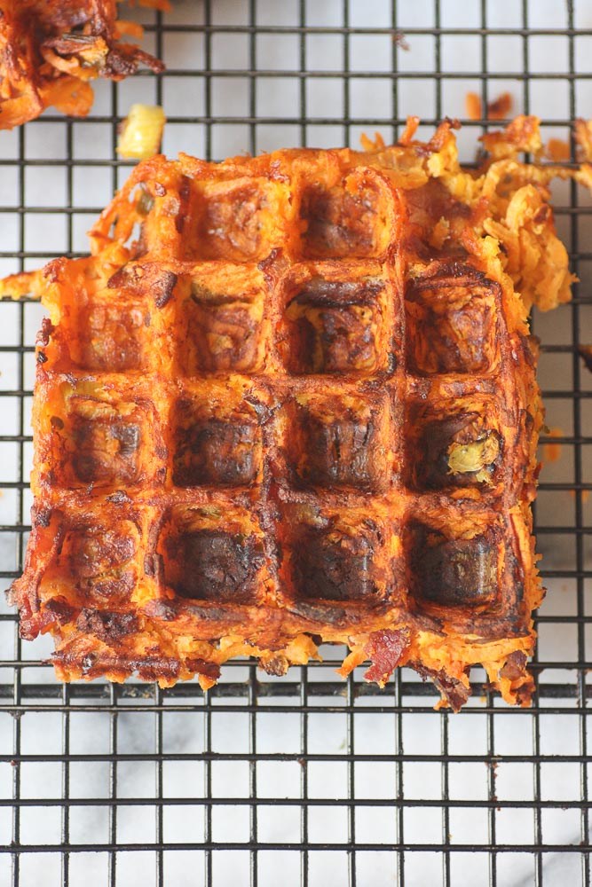 SWEET POTATO BACON WAFFLES