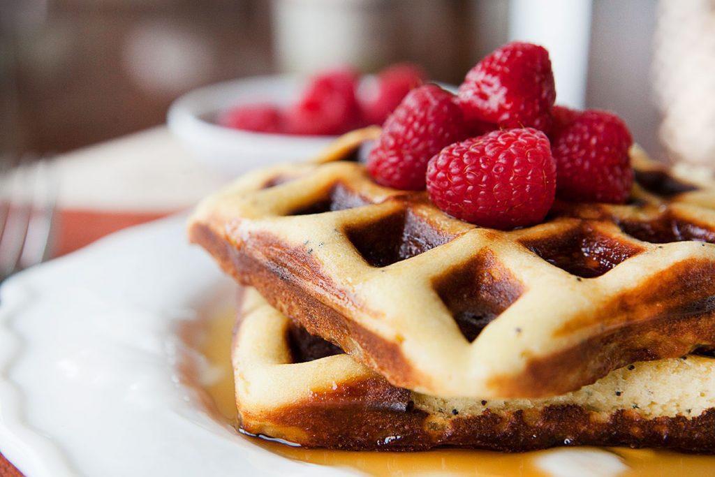 Lemon Poppy Seed Protein Waffles