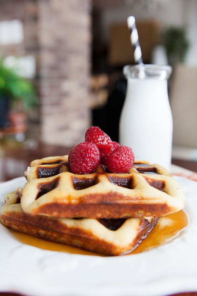 Lemon Poppy Seed Protein Waffles