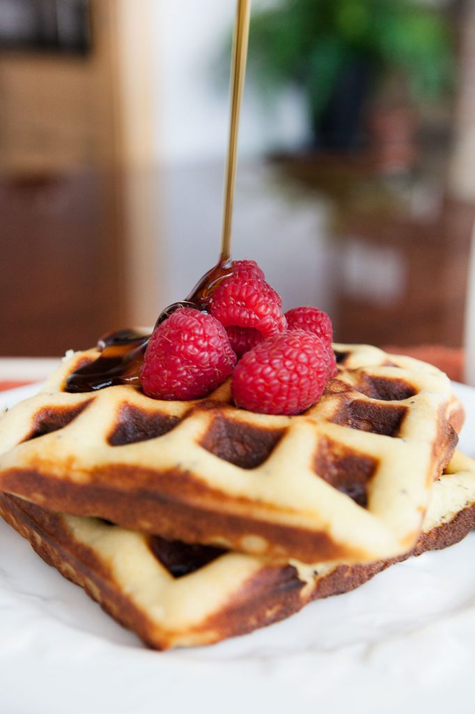 Lemon Poppy Seed Protein Waffles