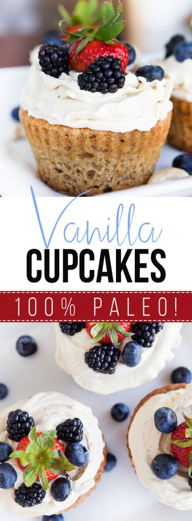 Paleo Vanilla Cupcakes with Whipped Buttercream