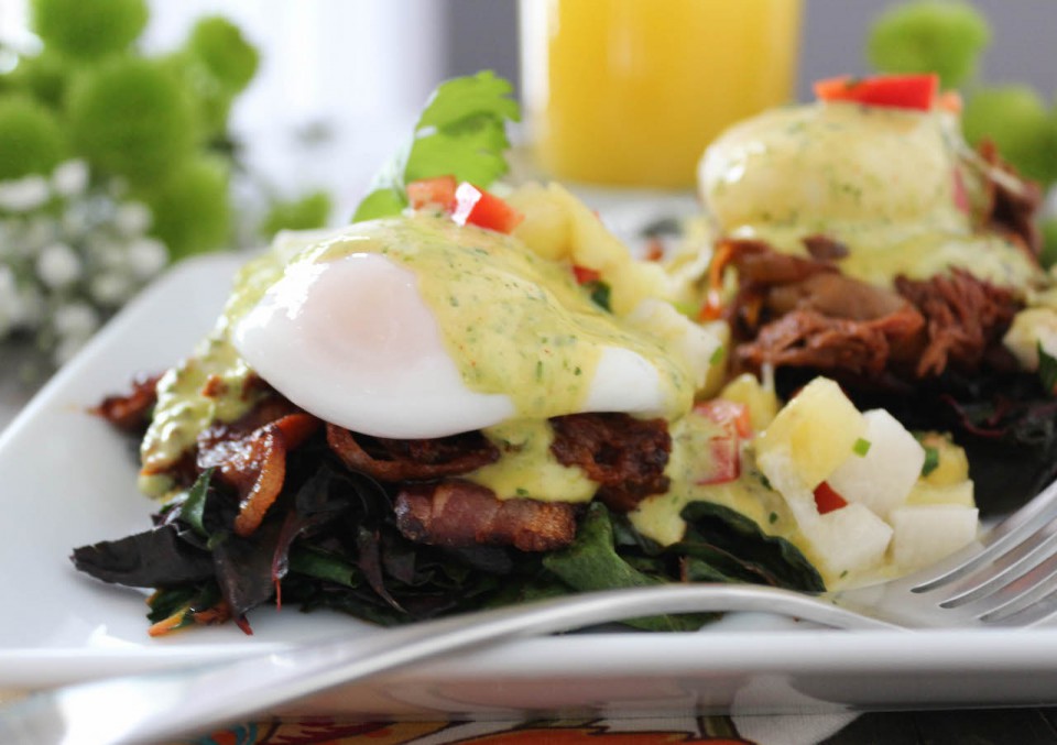 BARBACOA EGGS BENEDICT WITH CHIMICHURRI HOLLANDAISE