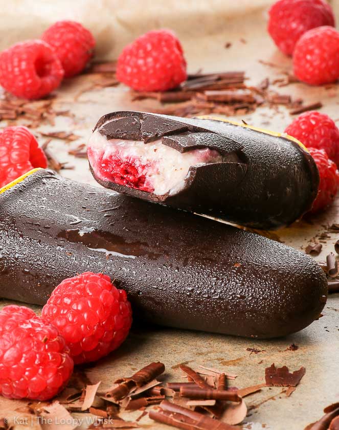 HEALTHY CHOCOLATE & RASPBERRY VEGAN ICE CREAM BARS