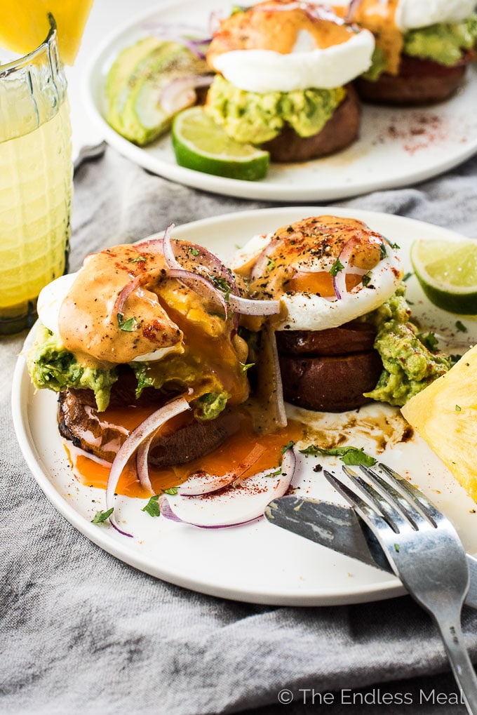 MEXICAN CHIPOTLE SWEET POTATO EGGS BENEDICT