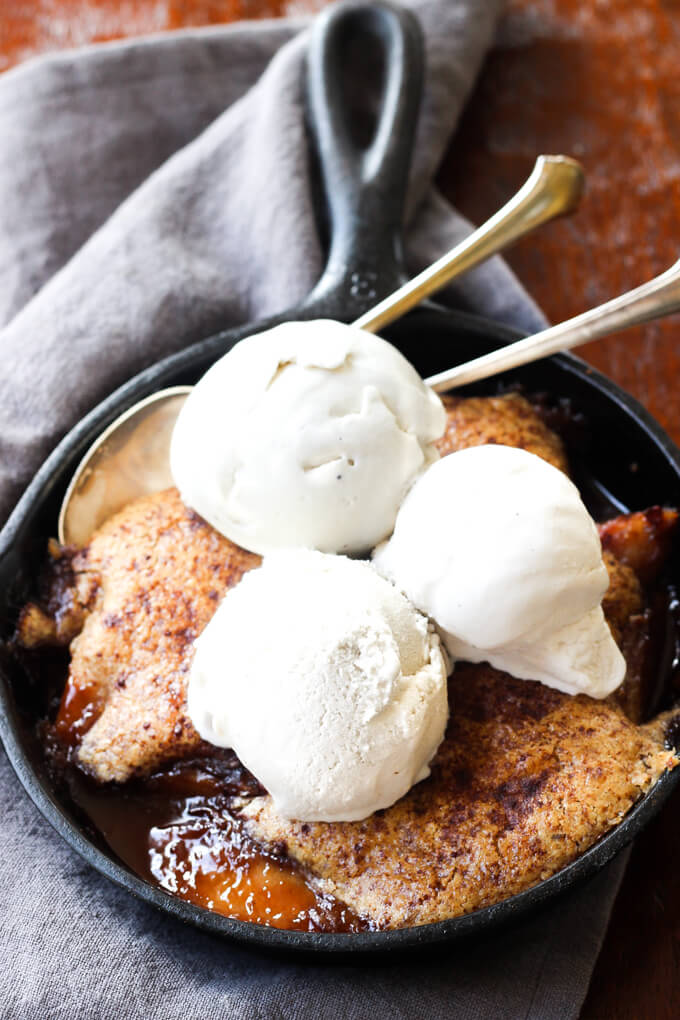 MINI PALEO PEACH COBBLER