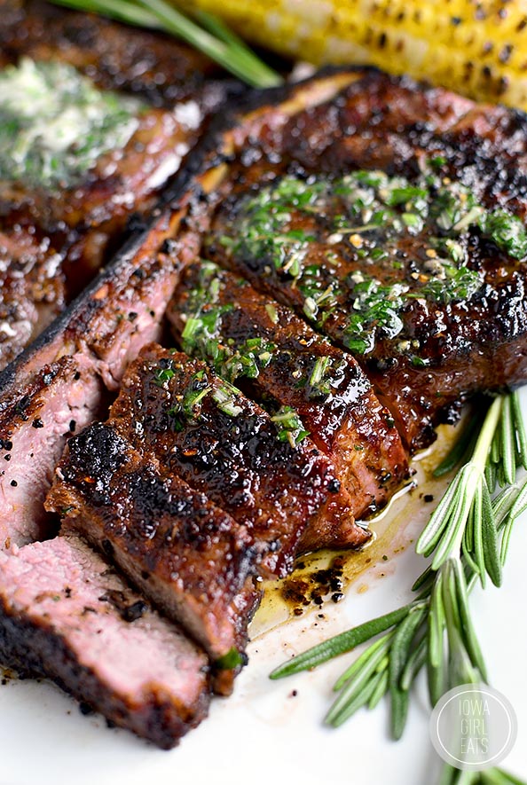 PERFECT GRILLED STEAK WITH HERB BUTTER