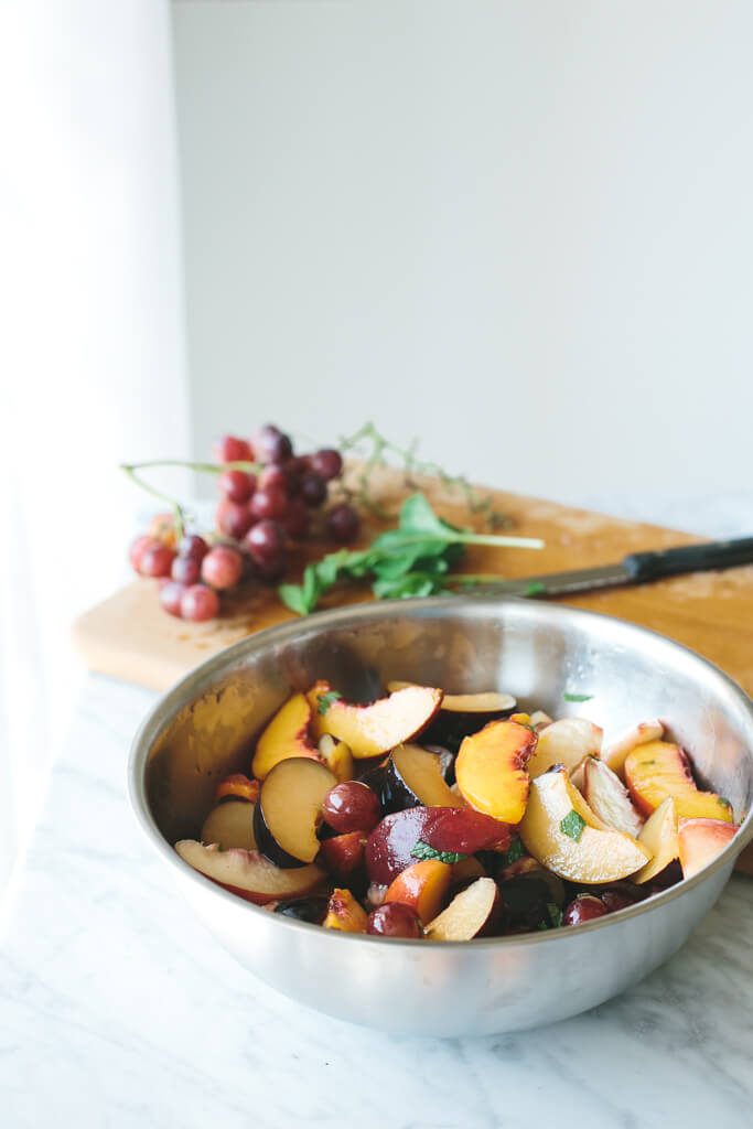 STONE FRUIT SALAD WITH VANILLA HONEY SYRUP