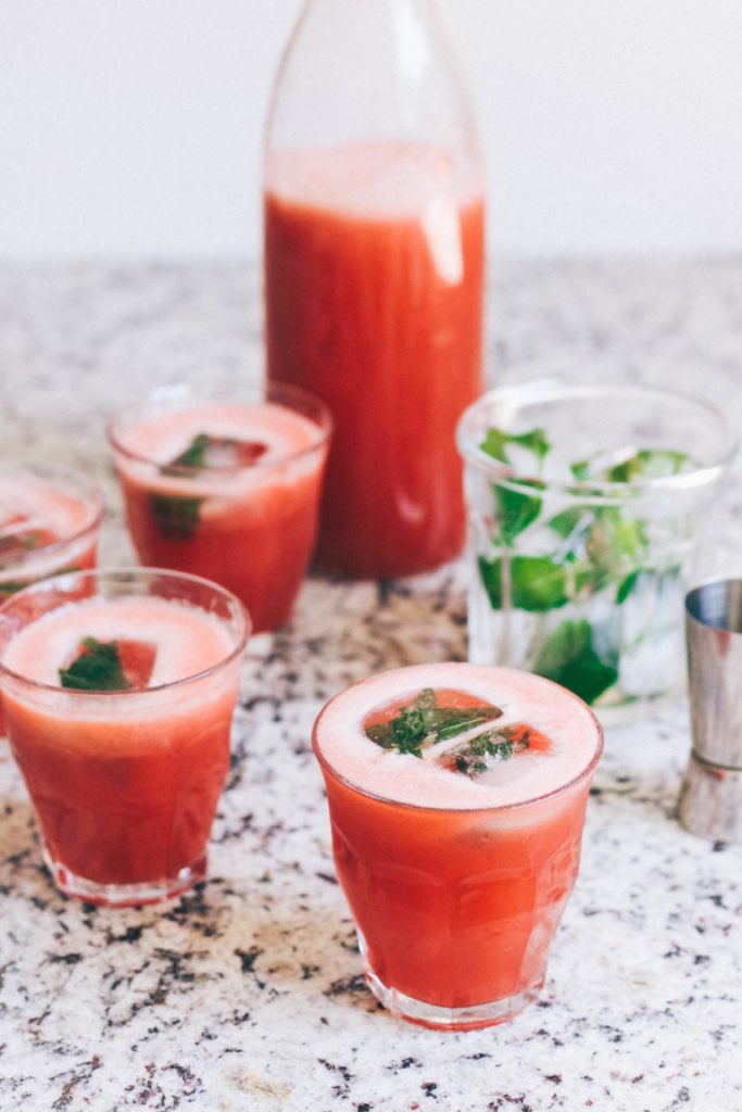 WATERMELON ICED GREEN TEA WITH GINGER & MINT