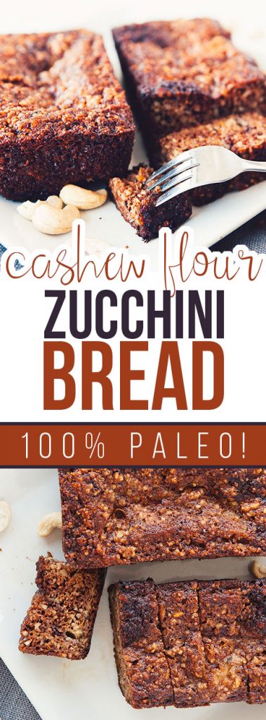 Cashew Flour Zucchini Bread