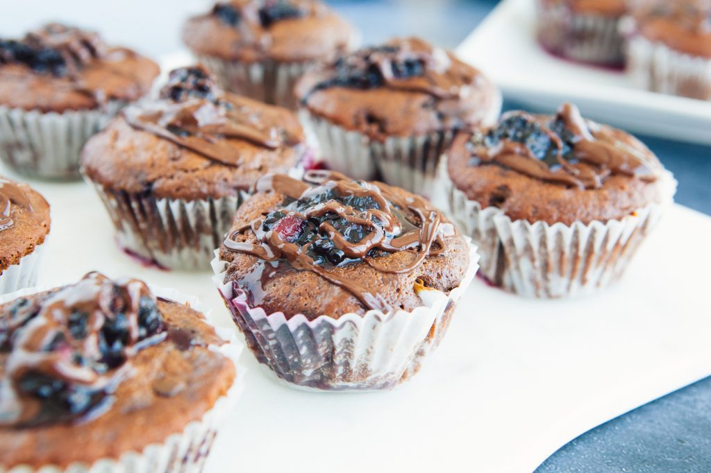 Dark Chocolate & Blackberry Paleo Cupcakes