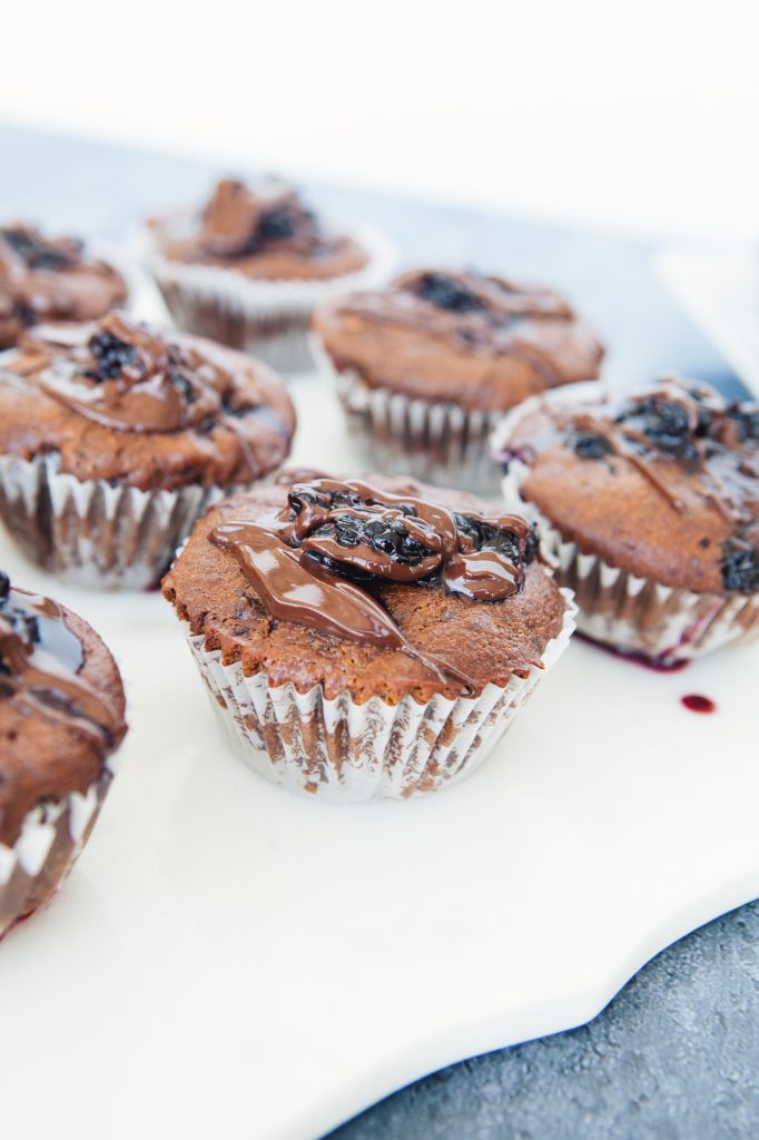 Dark Chocolate & Blackberry Paleo Cupcakes