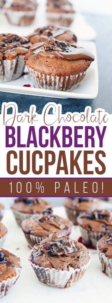 Dark Chocolate & Blackberry Paleo Cupcakes