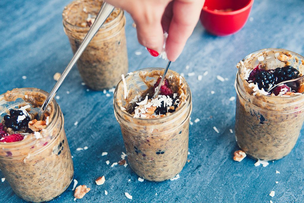 Pumpkin Blueberry Chia Seed Puddings