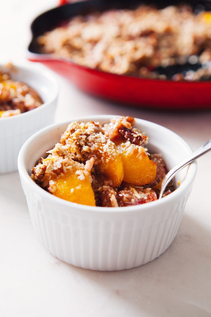 Paleo Vanilla Peach Cobbler