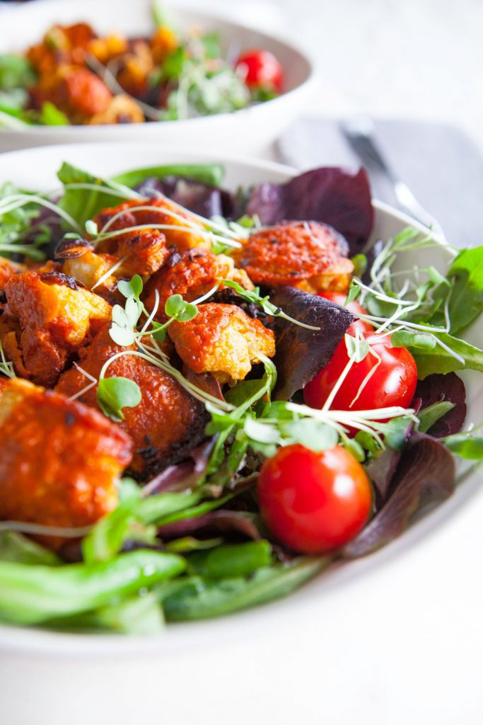 Cauliflower Wings Greens Salad