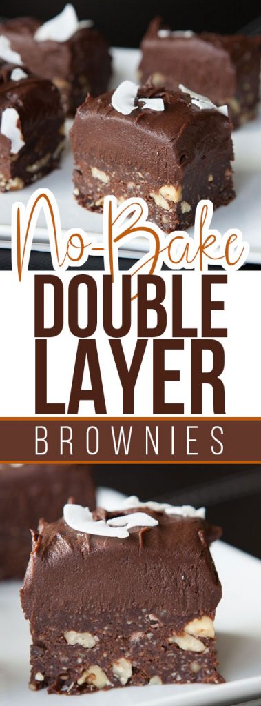 No Bake Double Layer Brownies