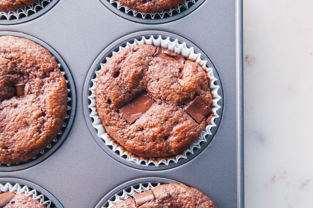 Triple Chocolate Protein Muffins