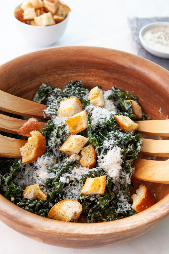 Caesar Tahini Kale Salad