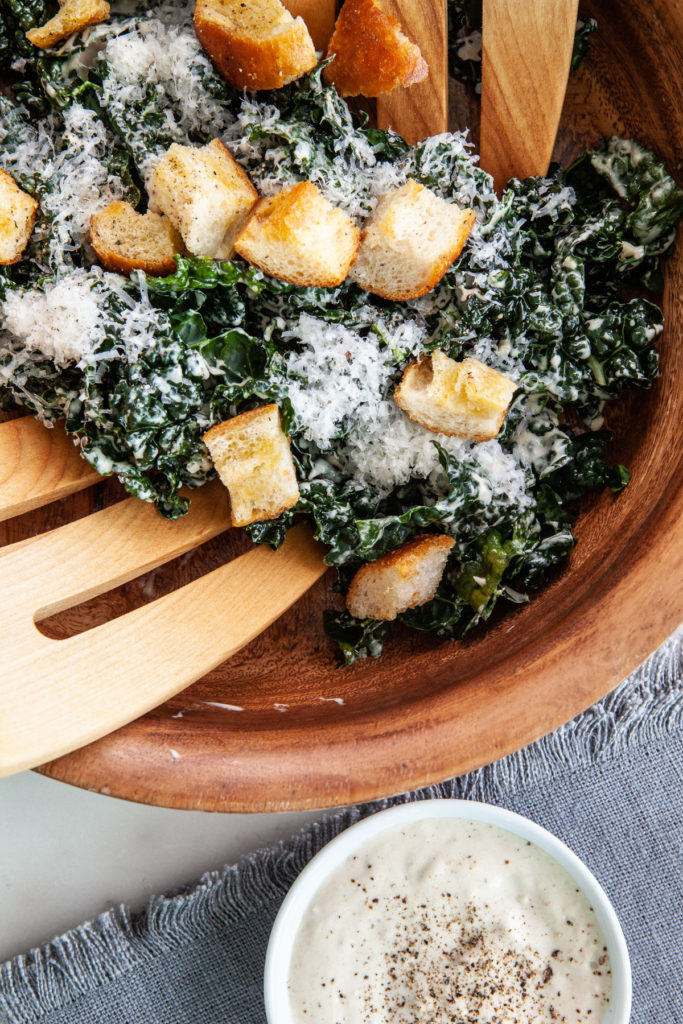 Caesar Tahini Kale Salad