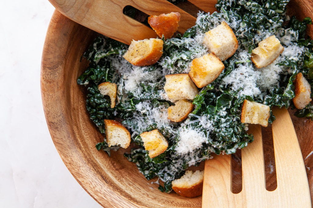 Caesar Tahini Kale Salad