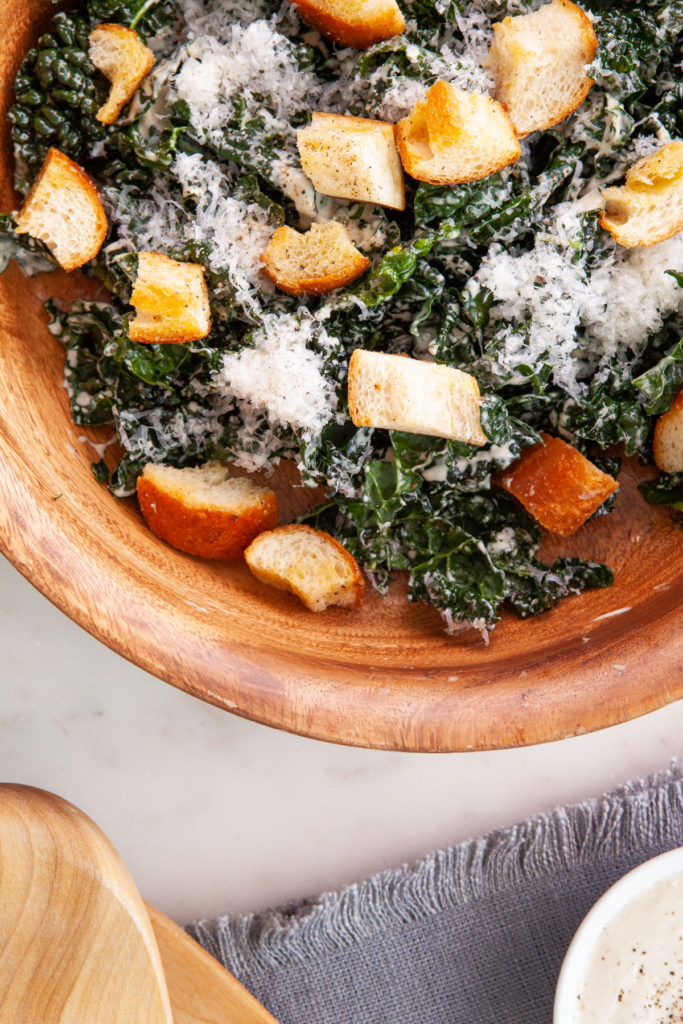 Caesar Tahini Kale Salad