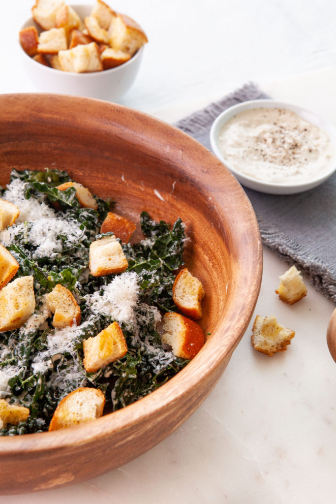 Caesar Tahini Kale Salad