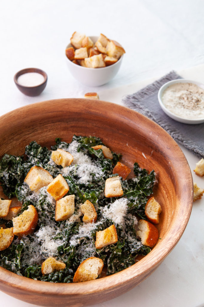 Caesar Tahini Kale Salad