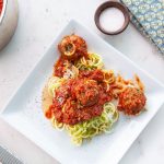 Baked Italian Meatballs with Zoodles