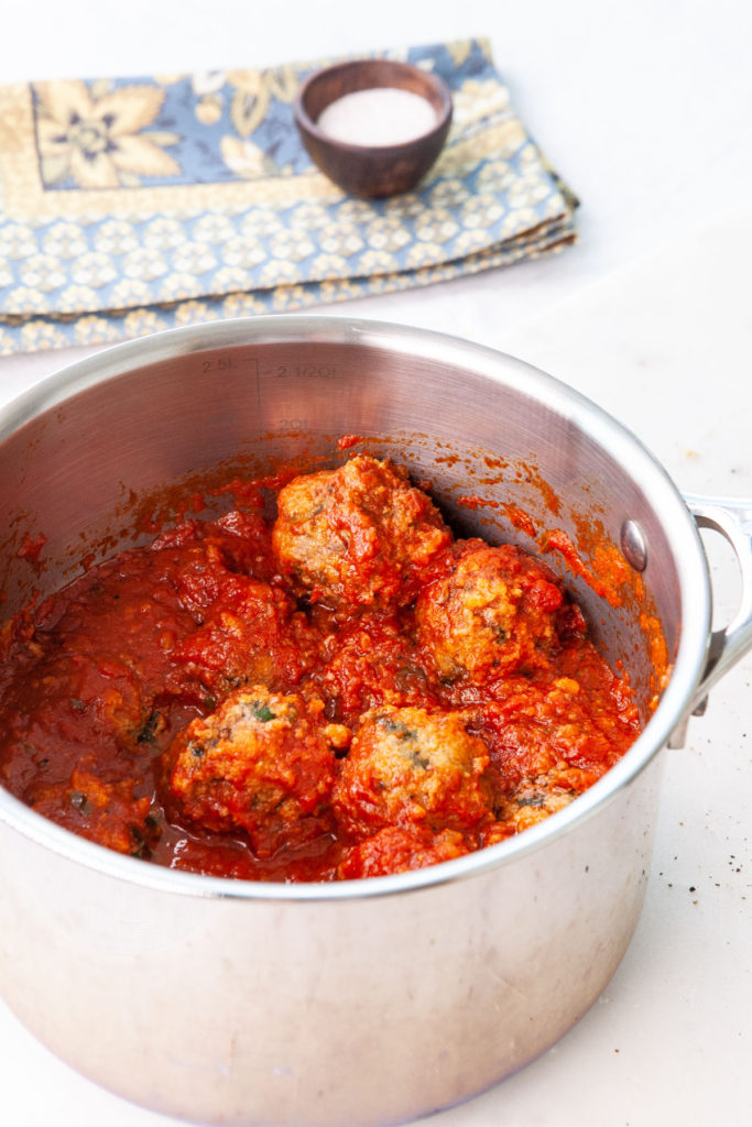 Baked Italian Meatballs with Zoodles