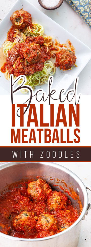 Baked Italian Meatballs with Zoodles