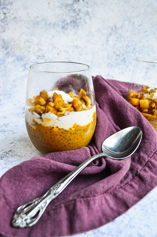 Pumpkin Chia Parfaits With Caramelized Apples