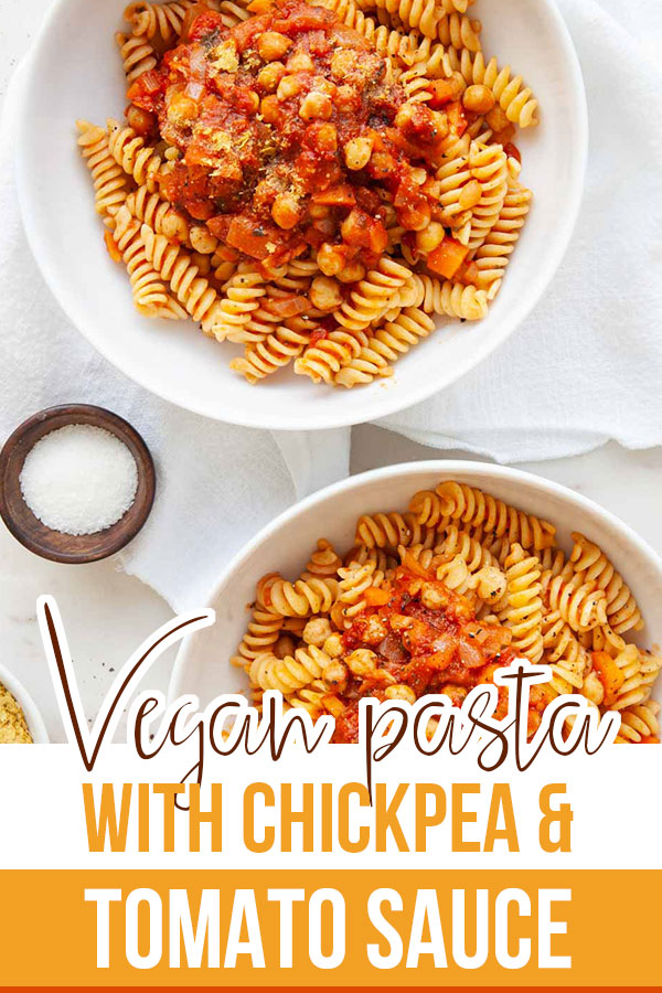 Vegan Pasta with Chickpea & Tomato Sauce