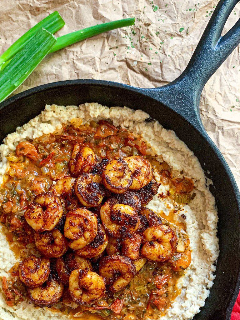 Cajun Shrimp and Cauliflower Grits