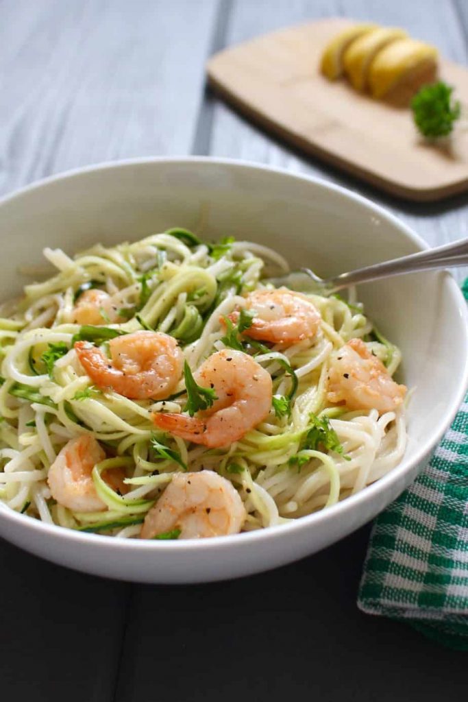 Coconut Garlic Shrimp Pasta