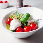 Pesto Zoodles with Burrata Cheese and Basil