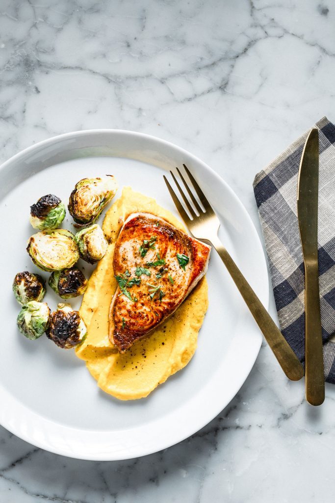 Swordfish with Golden Beet Parsnip Puree