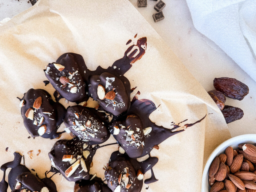 Chocolate Covered Almond Butter Stuffed Dates